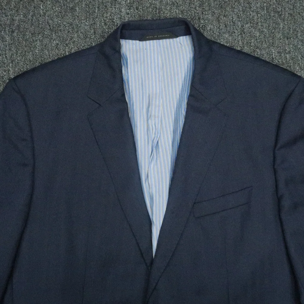 Hugo Boss Blazer Men 44R Blue Wool Lanificio Tesse Biella Suit Jacket‎ Coat